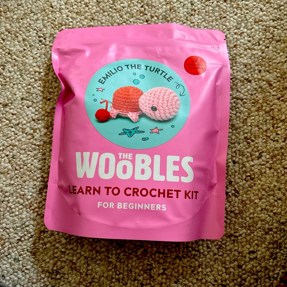 Valentines Emilio the turtle wooble crochet kit